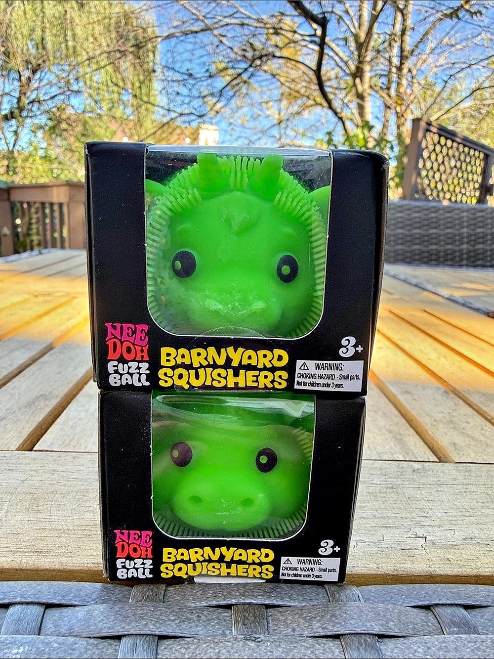 NeeDoh Barnyard Squishers Fuzz Ball Green Fuzz Ball Set NWT